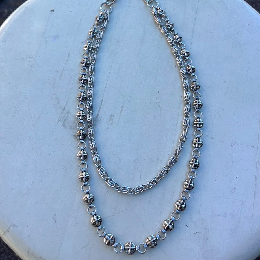 Chrome Crossed Belt Chain