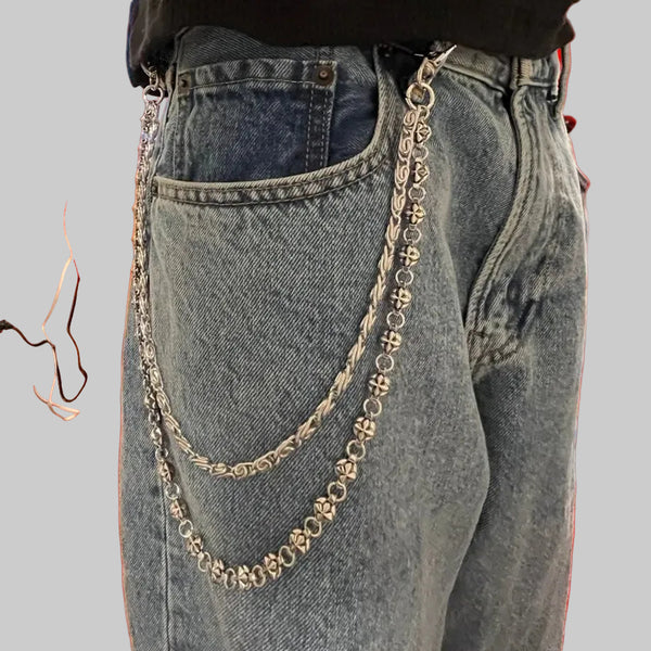 Chrome Crossed Belt Chain