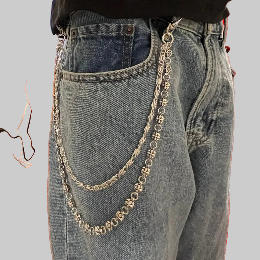 Chrome Crossed Belt Chain