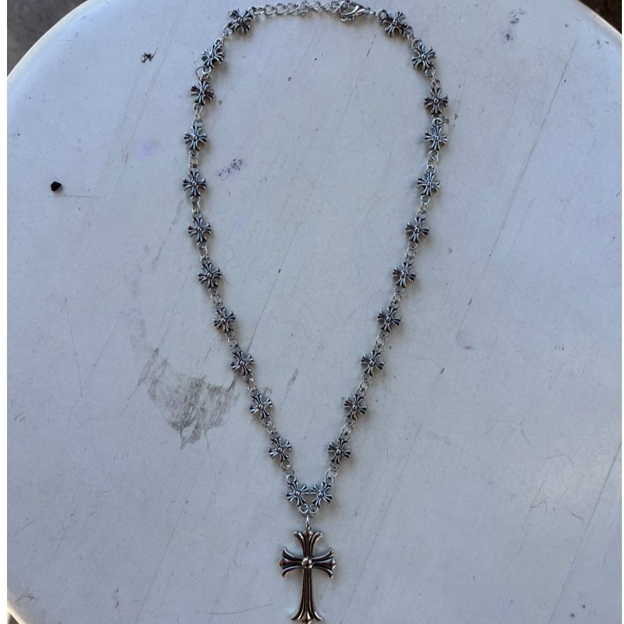 Chrome Crossed Necklace