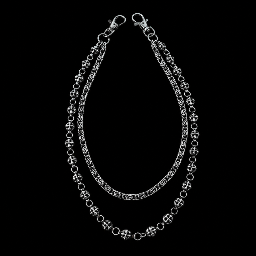 Chrome Crossed Belt Chain