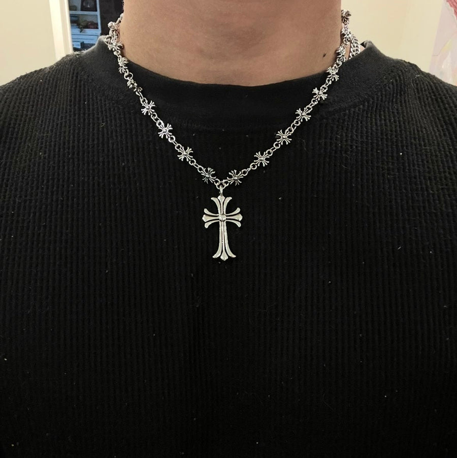 Chrome Crossed Necklace