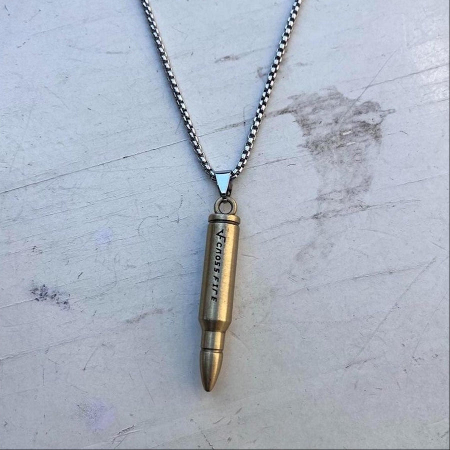 Gold Bullet Pendant Necklace